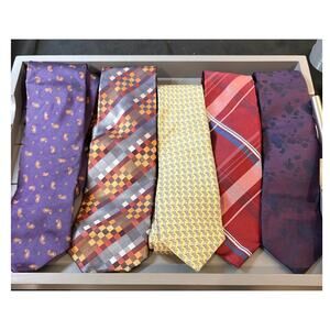 Men’s Designer Silk Ties – Set of 5 | Classic Patterns